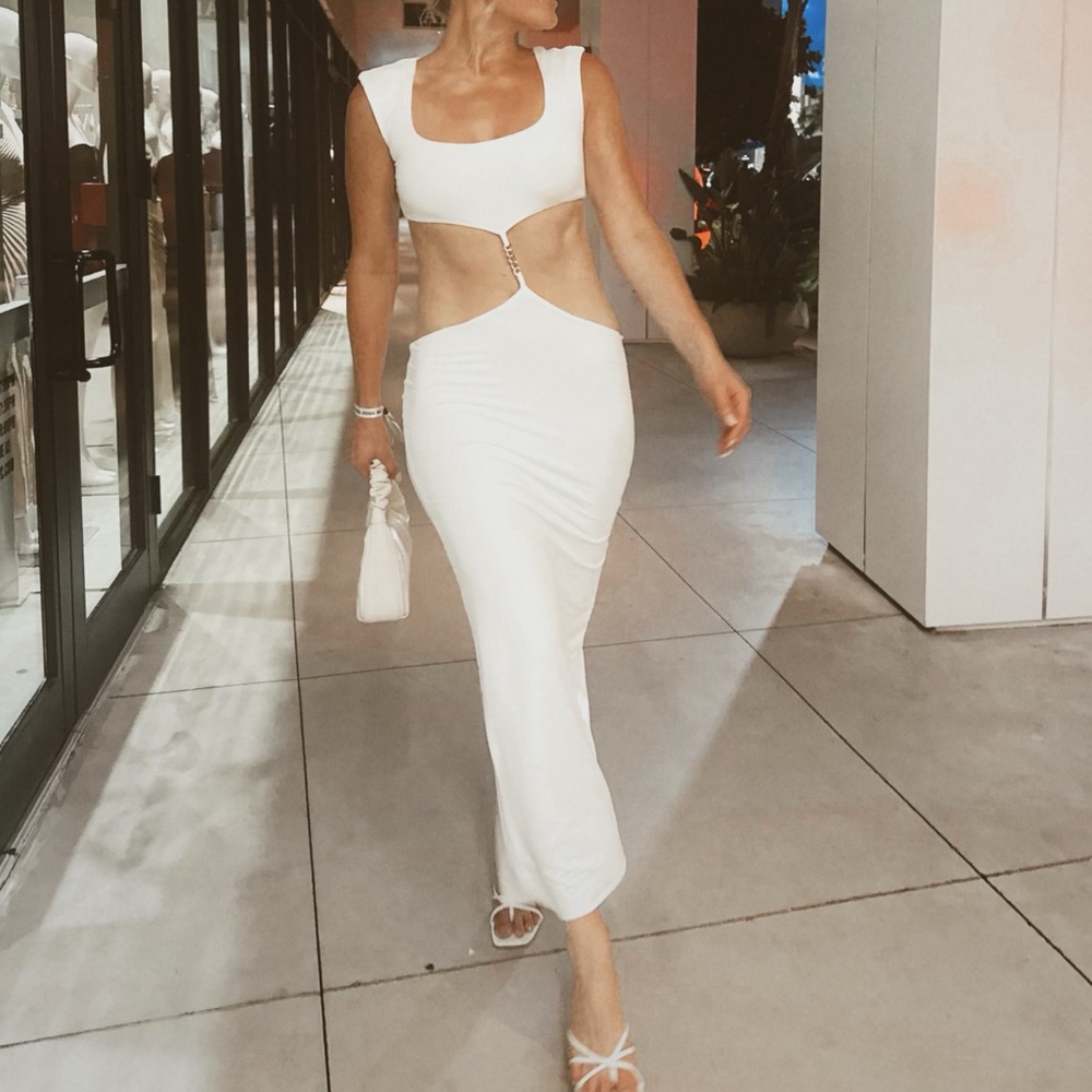 Hello Molly White Cut-Out Maxi Dress